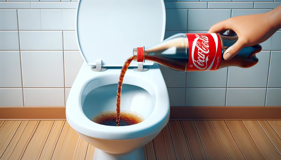 Coca Cola utilisé pour déboucher les toilettes