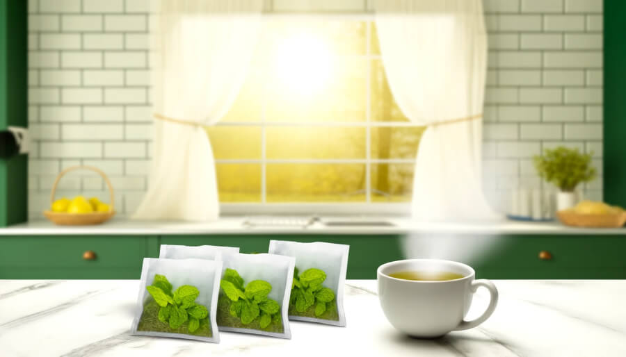 Infusion de thé vert pour les mites alimentaires