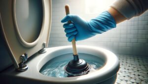 Ventouse utilisée pour déboucher les toilettes