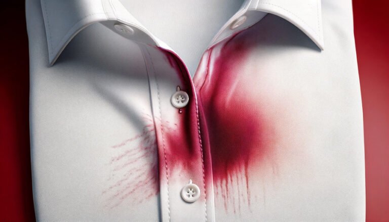 Tache de vin rouge sur un vêtement