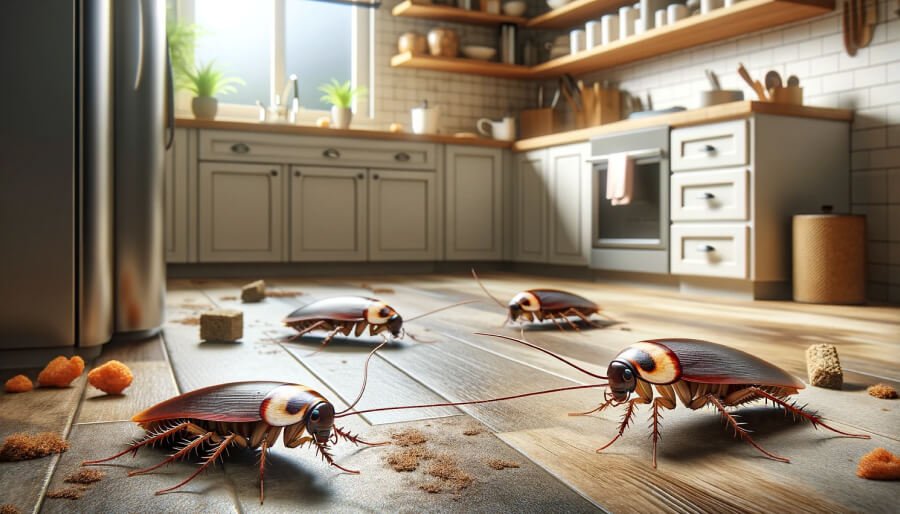 Des blattes germaniques qui ont envahit une cuisine