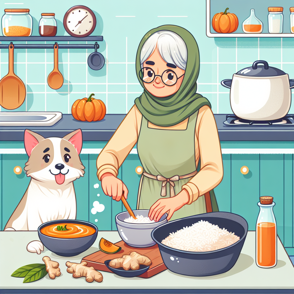 Une grand-mère préparant des remèdes naturels pour un chien