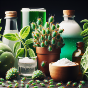 Plantes infestées de pucerons avec des remèdes naturels comme du savon liquide, du vinaigre et du bicarbonate de soude.