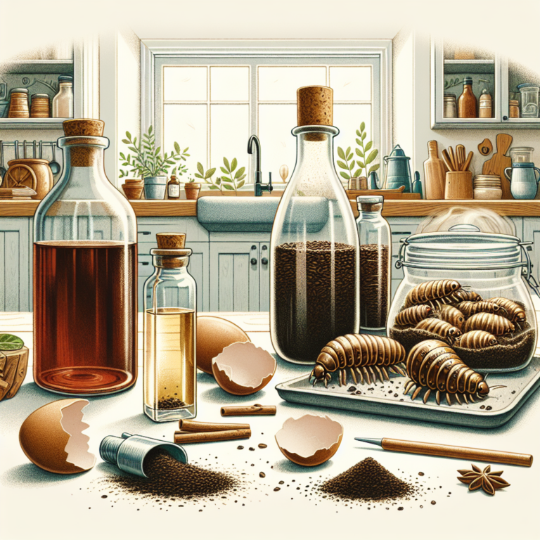 Remèdes naturels contre les cloportes avec du vinaigre blanc, marc de café, huile de neem, coquilles d'oeufs et bâtons de cannelle