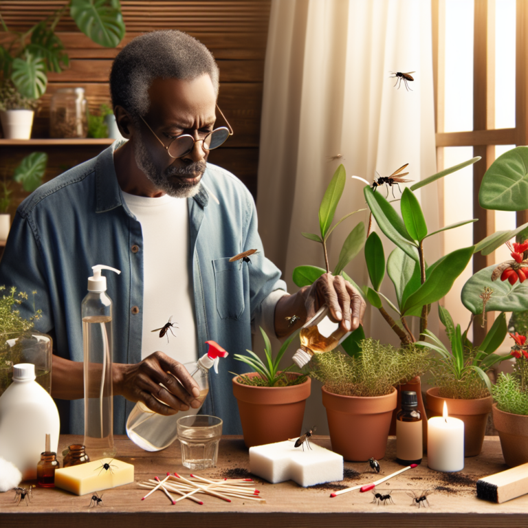 Personne utilisant des remèdes naturels pour éliminer les moucherons des plantes