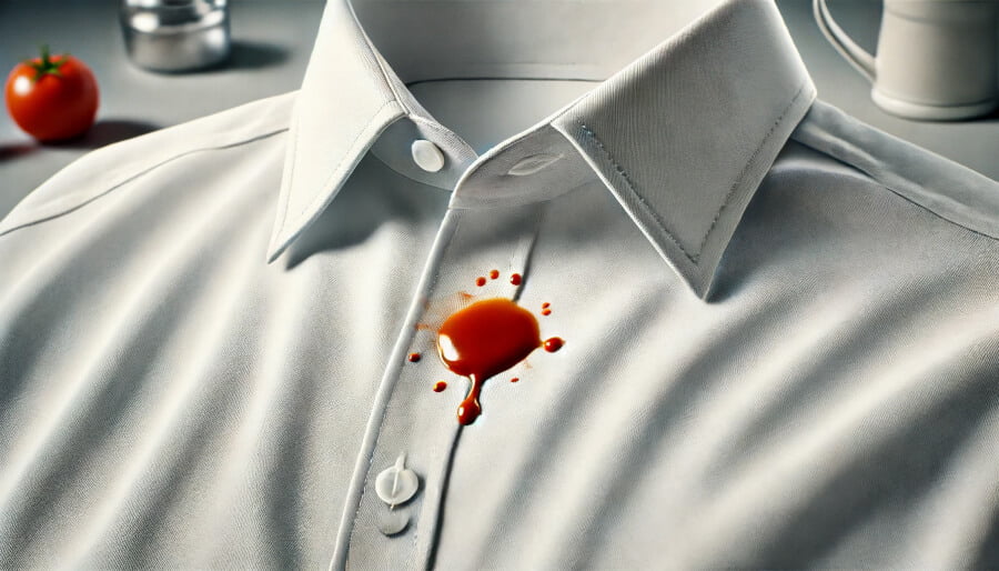 Enlever une tache de sauce tomate sur une chemise