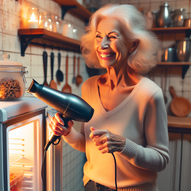 Une grand-mère dégivre facilement un congélateur