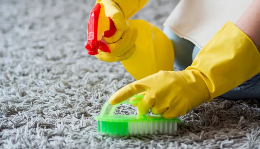 Une personne entrain d'entretenir ses tapis