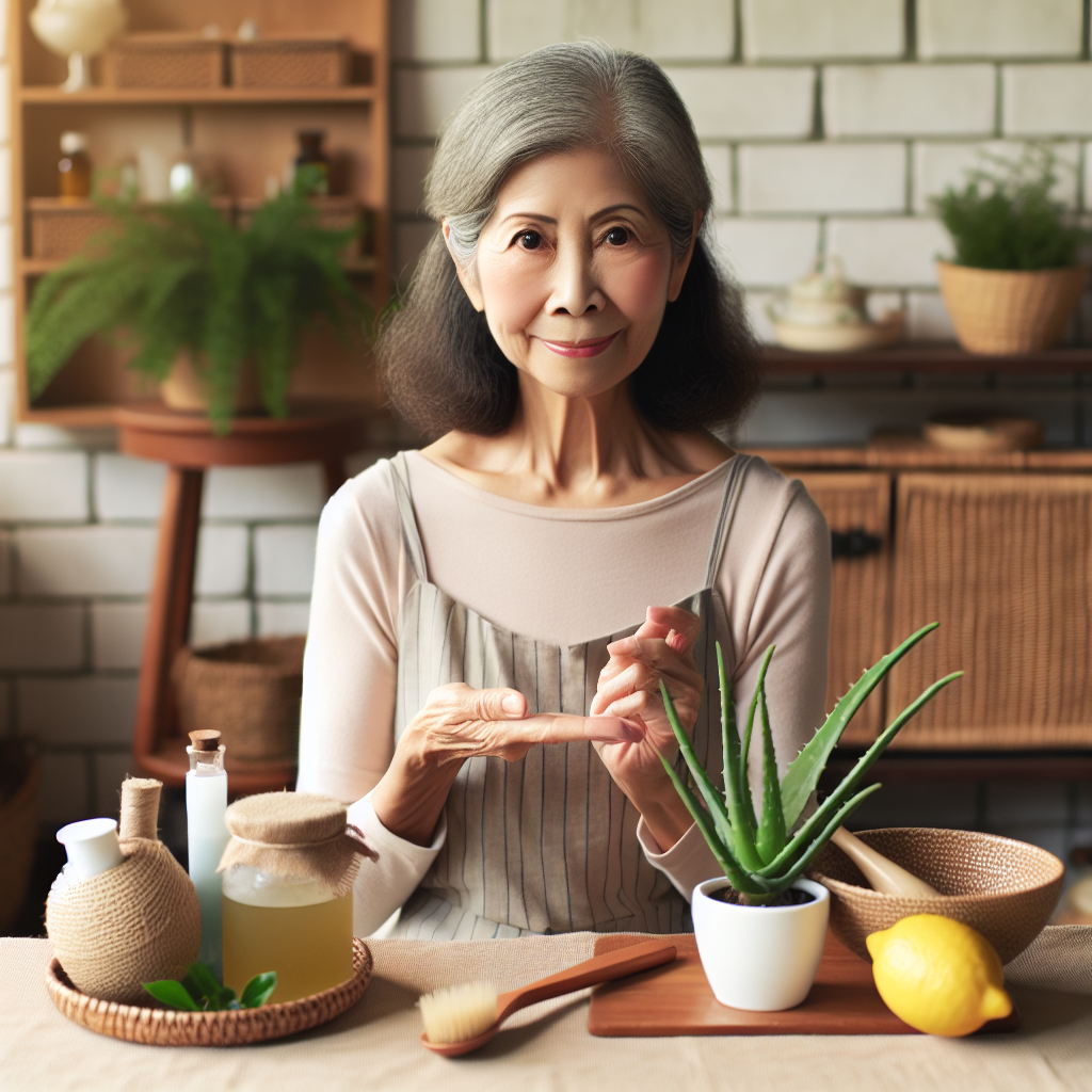 Grand-mère donnant des remèdes naturels pour soigner les dartres