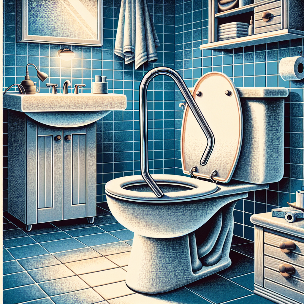 Un cintre en fil de fer déplié utilisé pour déboucher une cuvette de toilette.