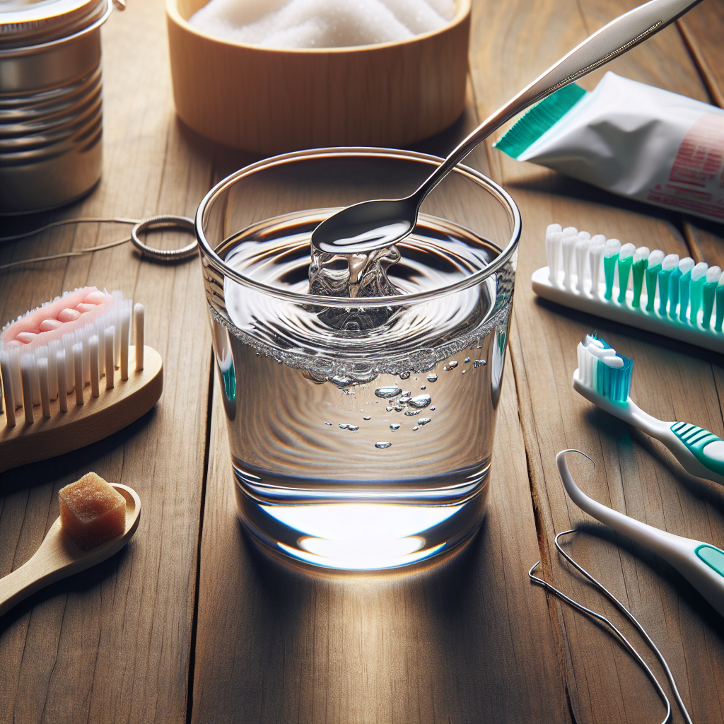 Un verre d'eau tiède avec du sel et du vinaigre pour soulager un mal de dent