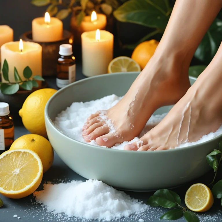 Un bain de pieds relaxant avec bicarbonate et huiles essentielles