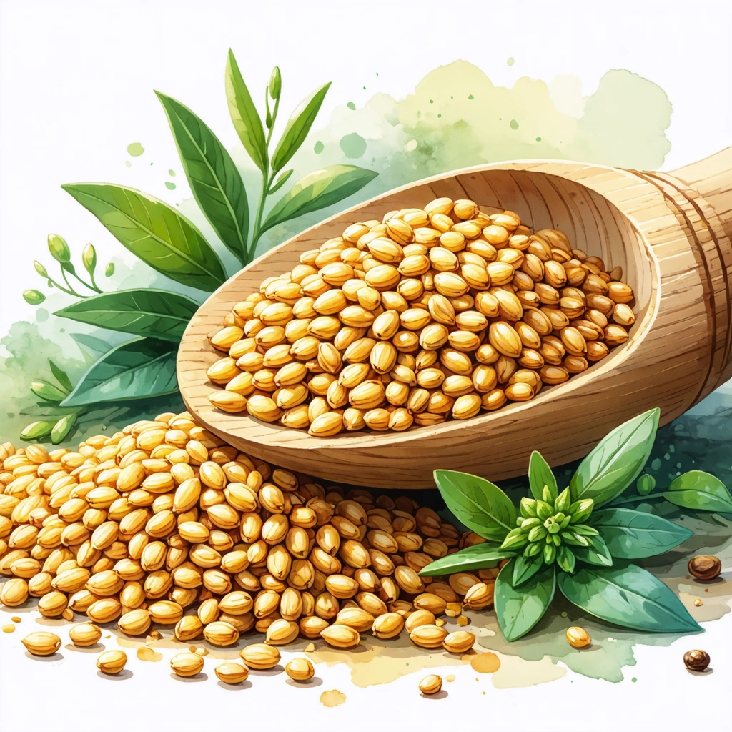 Illustration colorée de graines de cumin, montrant leurs propriétés brûle-graisses naturelles pour aider à la perte de poids.