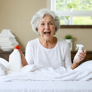 Grand-mère donnant des conseils pour maintenir le linge blanc impeccable