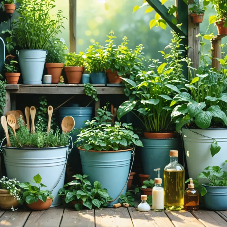 Un jardin fleuri protégé des araignées rouges avec des remèdes naturels, comme du savon noir et du vinaigre blanc.